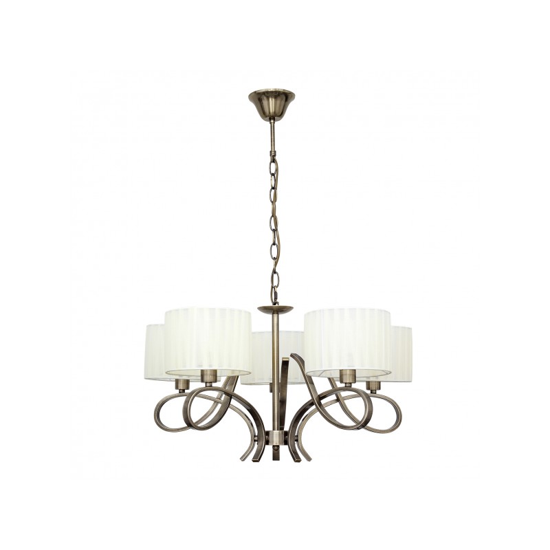 Lámpara Durango 5xE14 cuero Fabrilamp